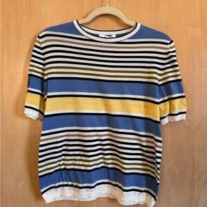 Max Mara Striped Short Sleeve Knit Top